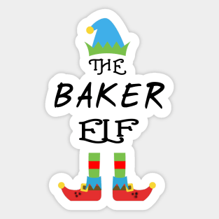 The Baker Elf Matching Family Group Christmas Party Sticker